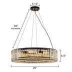 Lustre rond moderne en cristal OYIPRO 6/8/12 lumières en forme de tambour pour îlot de cuisine