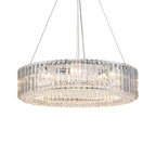 Lustre rond moderne en cristal OYIPRO 6/8/12 lumières en forme de tambour pour îlot de cuisine