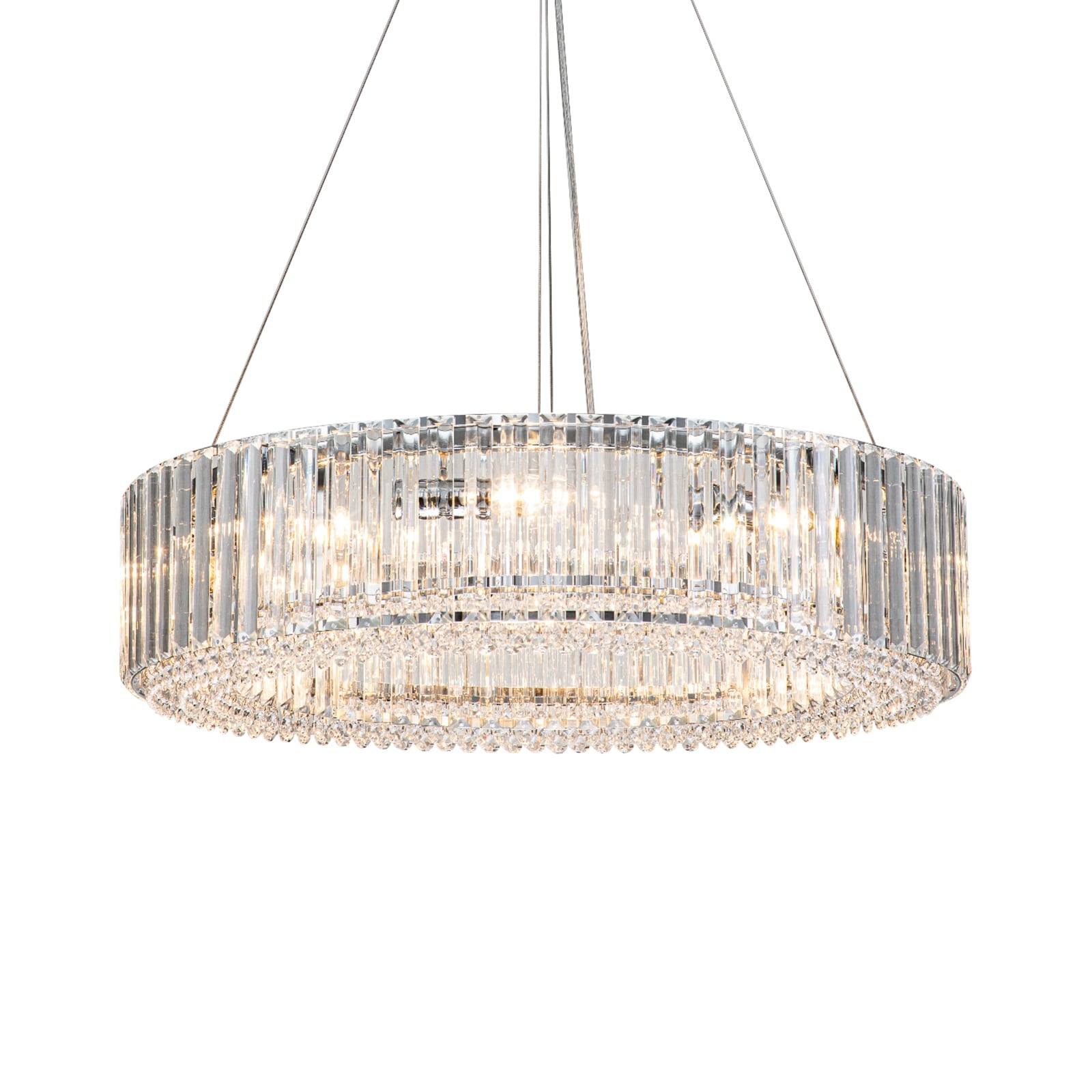 Lustre rond moderne en cristal OYIPRO 6/8/12 lumières en forme de tambour pour îlot de cuisine