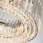 Lustre rond moderne en cristal OYIPRO 6/8/12 lumières en forme de tambour pour îlot de cuisine