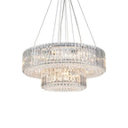 Lustre rond moderne en cristal OYIPRO 6/8/12 lumières en forme de tambour pour îlot de cuisine