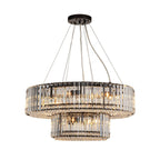 Lustre rond moderne en cristal OYIPRO 6/8/12 lumières en forme de tambour pour îlot de cuisine