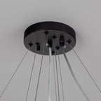 Lustre rond moderne en cristal OYIPRO 6/8/12 lumières en forme de tambour pour îlot de cuisine