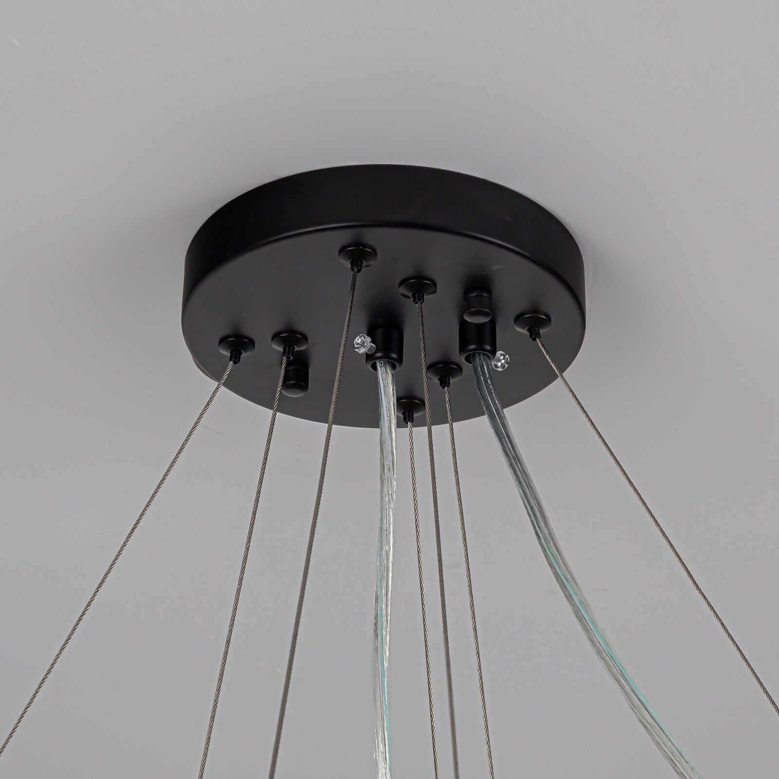 Lustre rond moderne en cristal OYIPRO 6/8/12 lumières en forme de tambour pour îlot de cuisine