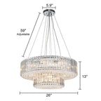Lustre rond moderne en cristal OYIPRO 6/8/12 lumières en forme de tambour pour îlot de cuisine