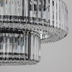 Lustre rond moderne en cristal OYIPRO 6/8/12 lumières en forme de tambour pour îlot de cuisine