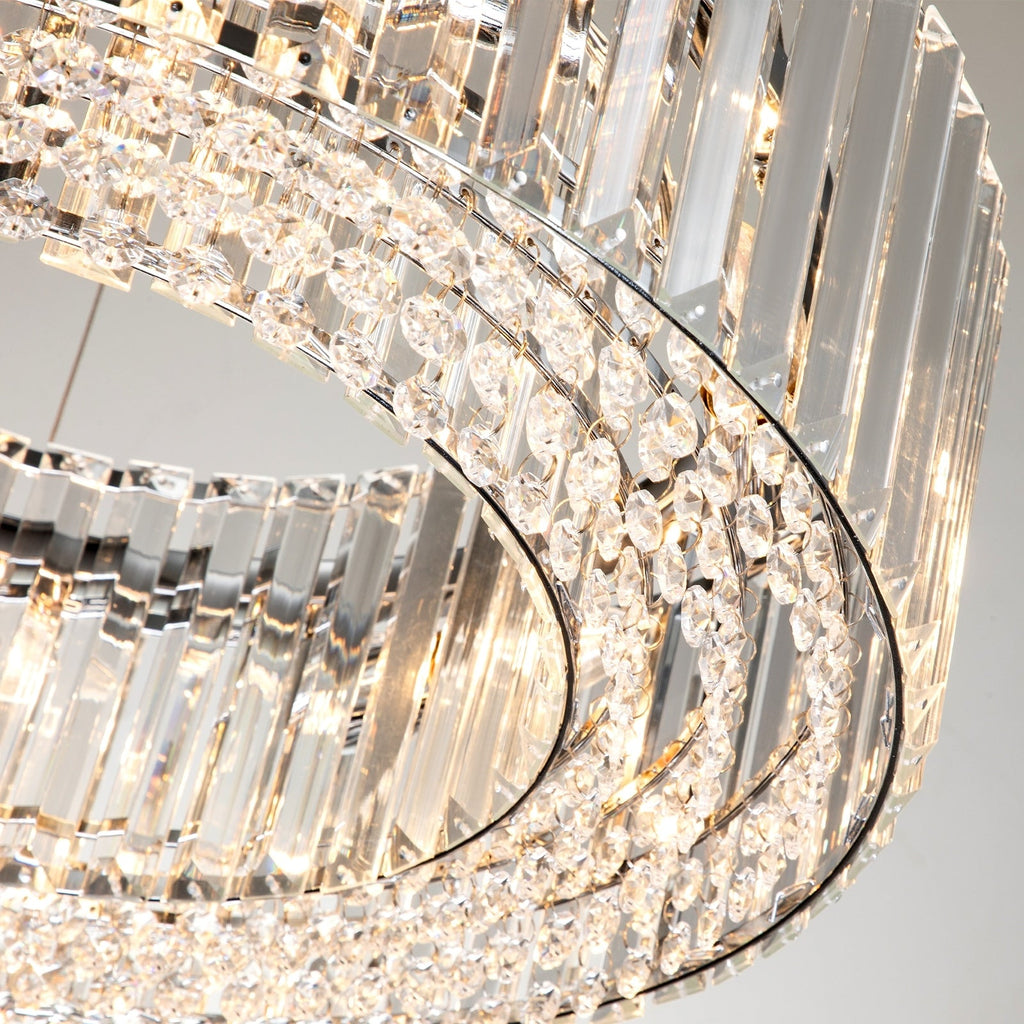 Lustre rond moderne en cristal OYIPRO 6/8/12 lumières en forme de tambour pour îlot de cuisine