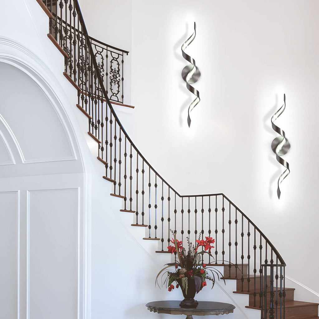 Applique murale à LED pour salle de bain, design spirale moderne, intensité variable