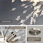 Lustre Spoutnik moderne en cristal avec feu d'artifice OYIPRO