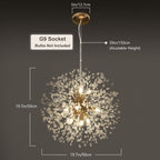 Lustre Spoutnik moderne en cristal avec feu d'artifice OYIPRO