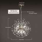 Lustre Spoutnik moderne en cristal avec feu d'artifice OYIPRO