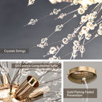 Lustre Spoutnik moderne en cristal avec feu d'artifice OYIPRO