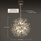 Lustre Spoutnik moderne en cristal avec feu d'artifice OYIPRO