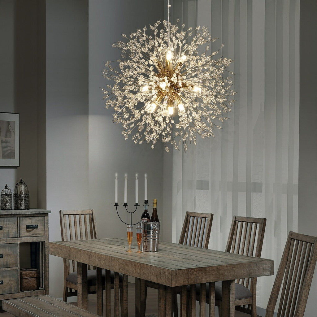 Lustre Spoutnik moderne en cristal avec feu d'artifice OYIPRO