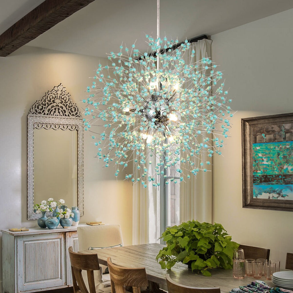Lustre Spoutnik moderne en cristal avec feu d'artifice OYIPRO