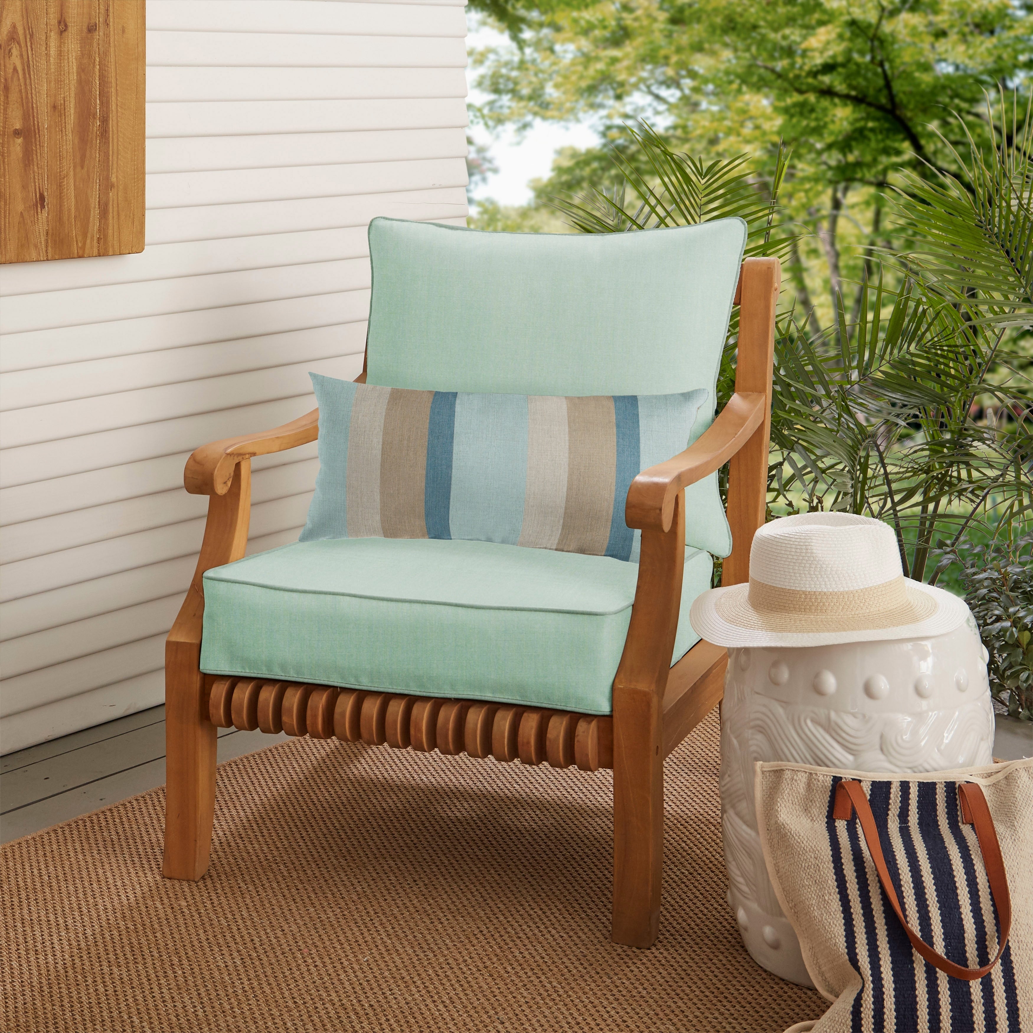 Ensemble coussin et coussin de chaise Oakley Sunbrella Solid pour intérieur/extérieur