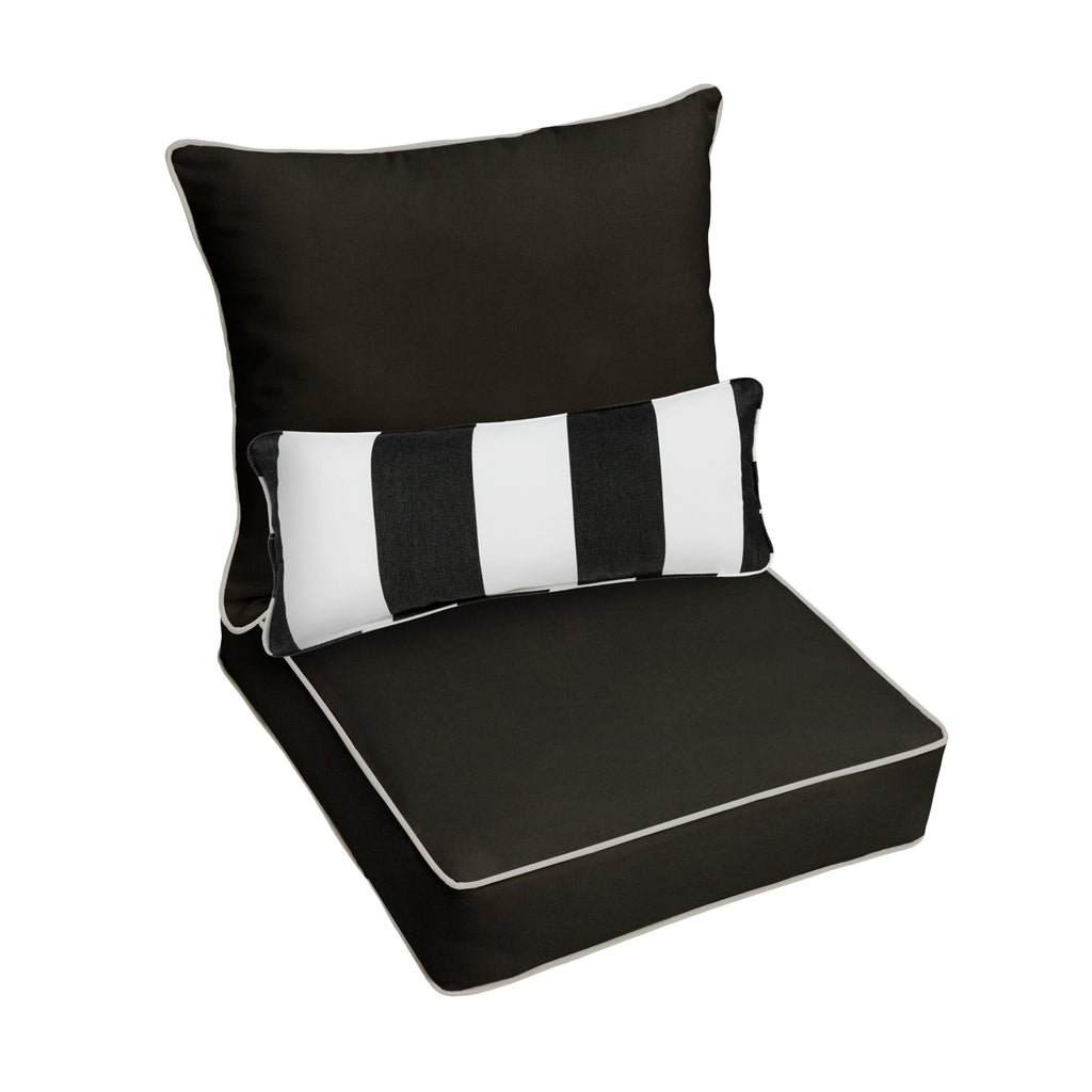 Oakley Sunbrella Solid Indoor/ Outdoor Corded Pillow and Chair Cushion Set