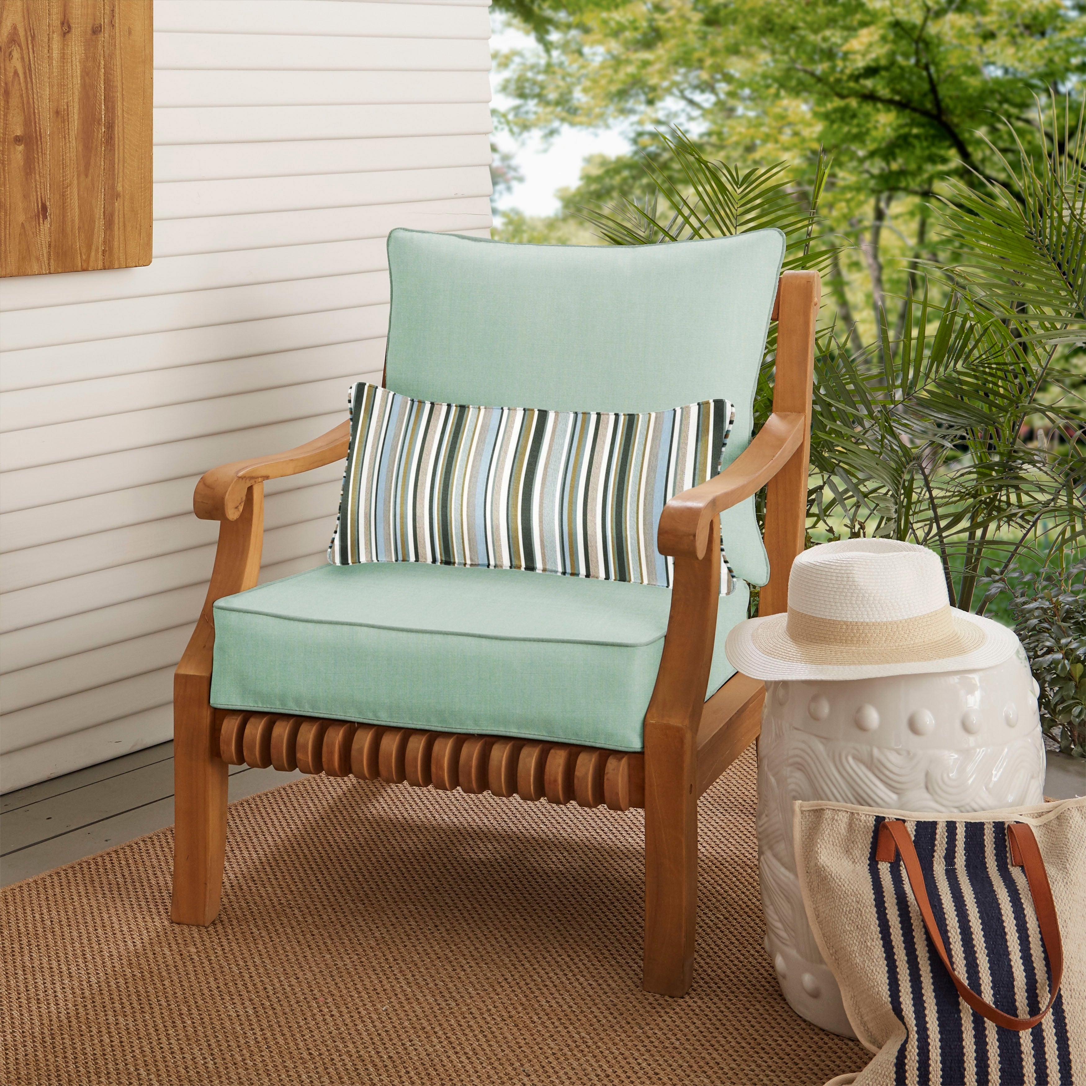 Ensemble coussin et coussin de chaise Oakley Sunbrella Solid pour intérieur/extérieur