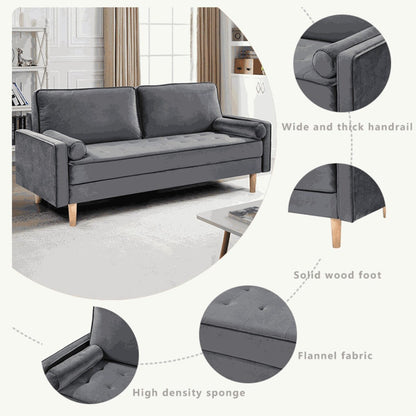 Canapé causeuse en velours Oaks Aura, choix multicolore, simple et compact, style rétro américain à rangées droites