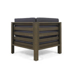 Ensemble de canapés d'extérieur Oana 12 pièces en bois d'acacia en forme de U par Christopher Knight Home