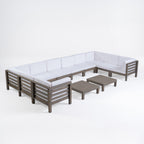 Ensemble de canapés d'extérieur Oana 12 pièces en bois d'acacia en forme de U par Christopher Knight Home