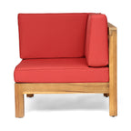 Ensemble de canapés d'extérieur Oana 12 pièces en bois d'acacia en forme de U par Christopher Knight Home