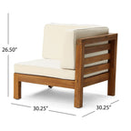 Ensemble de canapés d'extérieur Oana 12 pièces en bois d'acacia en forme de U par Christopher Knight Home