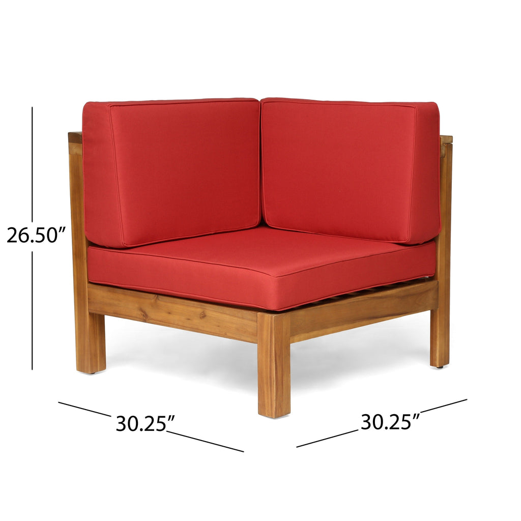 Ensemble de canapés d'extérieur Oana 12 pièces en bois d'acacia en forme de U par Christopher Knight Home