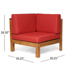 Ensemble de canapés d'extérieur Oana 12 pièces en bois d'acacia en forme de U par Christopher Knight Home