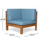 Ensemble de canapés d'extérieur Oana 12 pièces en bois d'acacia en forme de U par Christopher Knight Home