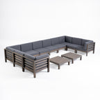 Ensemble de canapés d'extérieur Oana 12 pièces en bois d'acacia en forme de U par Christopher Knight Home