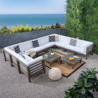 Ensemble de canapés d'extérieur Oana 12 pièces en bois d'acacia en forme de U par Christopher Knight Home