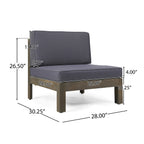 Ensemble de canapés d'extérieur 3 places en bois d'acacia Oana avec table basse par Christopher Knight Home