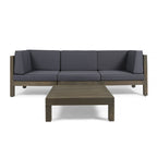 Ensemble de canapés d'extérieur 3 places en bois d'acacia Oana avec table basse par Christopher Knight Home