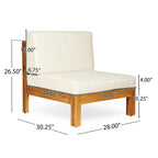 Ensemble de canapés d'extérieur 3 places en bois d'acacia Oana avec table basse par Christopher Knight Home