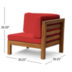 Ensemble de canapés d'extérieur 3 places en bois d'acacia Oana avec table basse par Christopher Knight Home