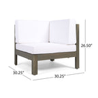 Ensemble de canapés d'extérieur 3 places en bois d'acacia Oana avec table basse par Christopher Knight Home