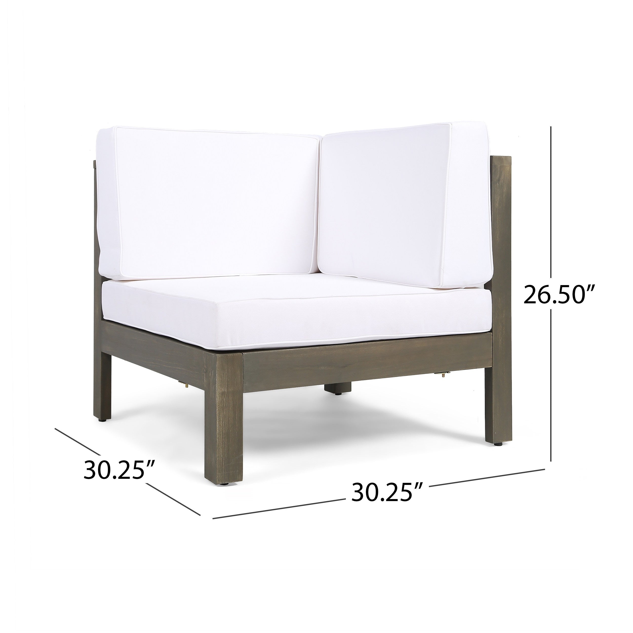 Ensemble de canapés d'extérieur 3 places en bois d'acacia Oana avec table basse par Christopher Knight Home