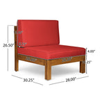 Ensemble de canapés d'extérieur 3 places en bois d'acacia Oana avec table basse par Christopher Knight Home
