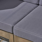 Ensemble de canapés d'extérieur 3 places en bois d'acacia Oana avec table basse par Christopher Knight Home