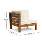 Ensemble de canapés d'extérieur 3 places en bois d'acacia Oana avec table basse par Christopher Knight Home
