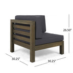 Ensemble de canapés d'extérieur 3 places en bois d'acacia Oana avec table basse par Christopher Knight Home