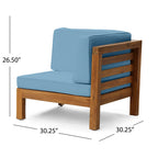 Ensemble de canapés d'extérieur 3 places en bois d'acacia Oana avec table basse par Christopher Knight Home