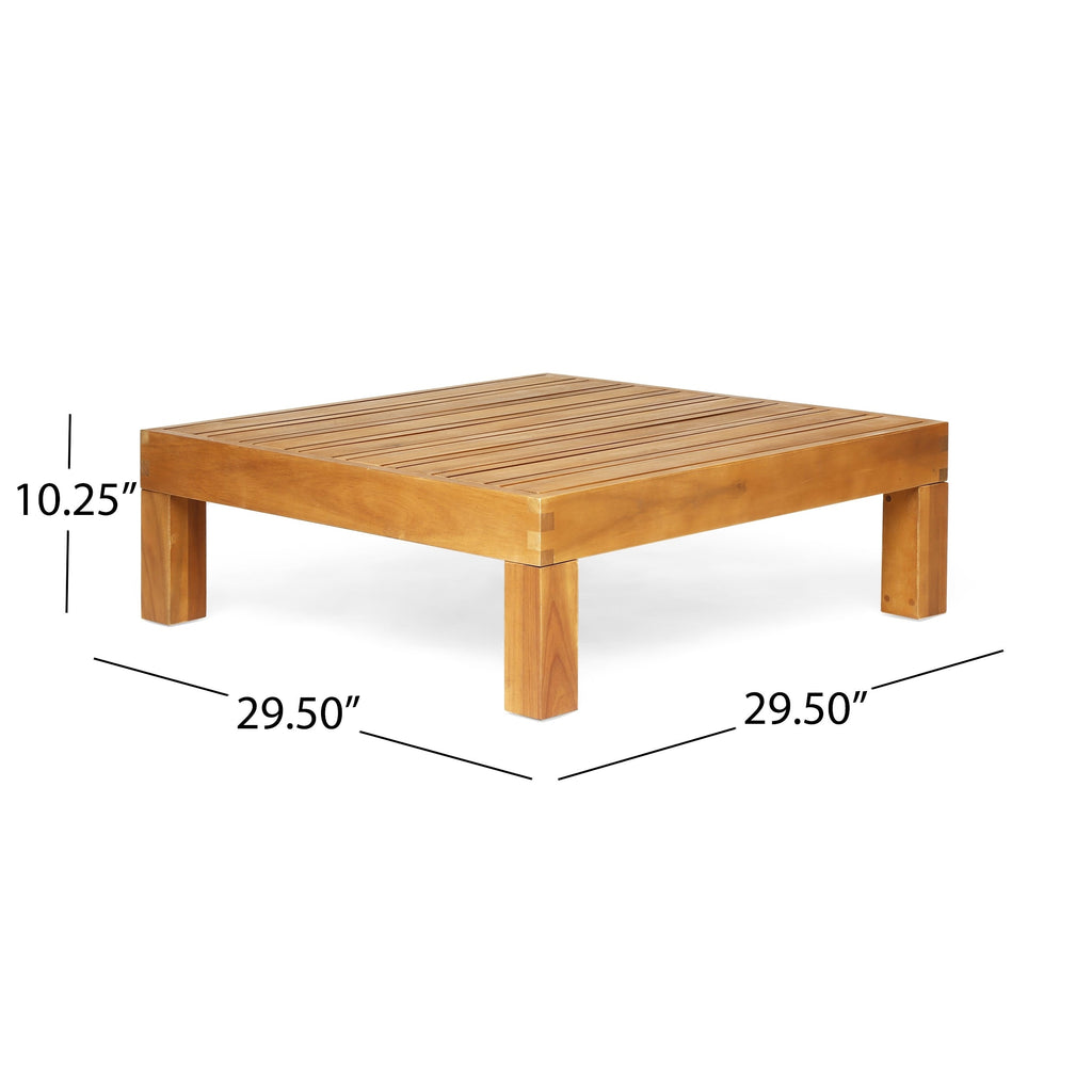 Ensemble de canapés d'extérieur 3 places en bois d'acacia Oana avec table basse par Christopher Knight Home