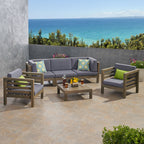 Ensemble de salon de jardin Oana 5 places en acacia et fauteuil club par Christopher Knight Home