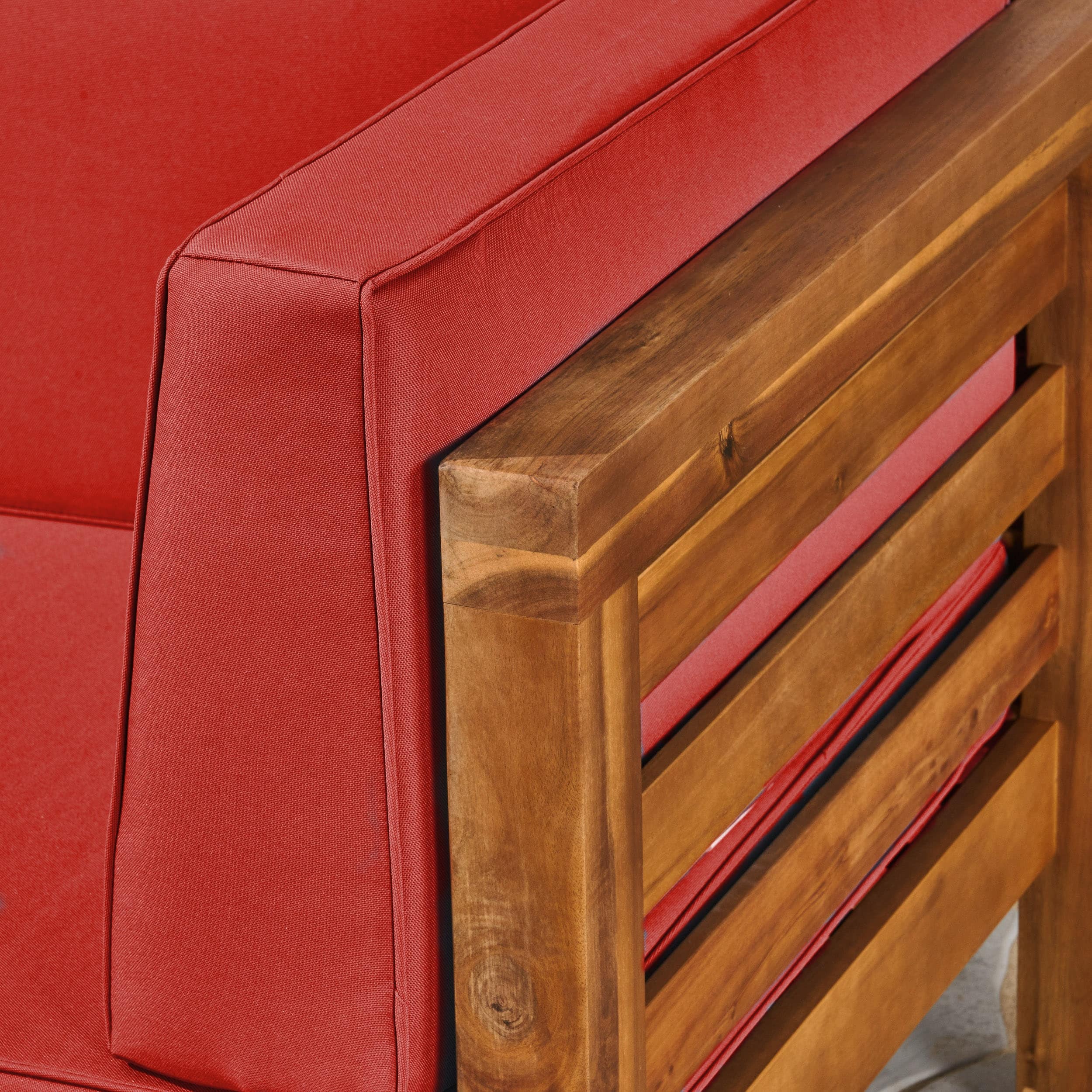 Ensemble de salon d'extérieur 5 places en acacia Oana par Christopher Knight Home