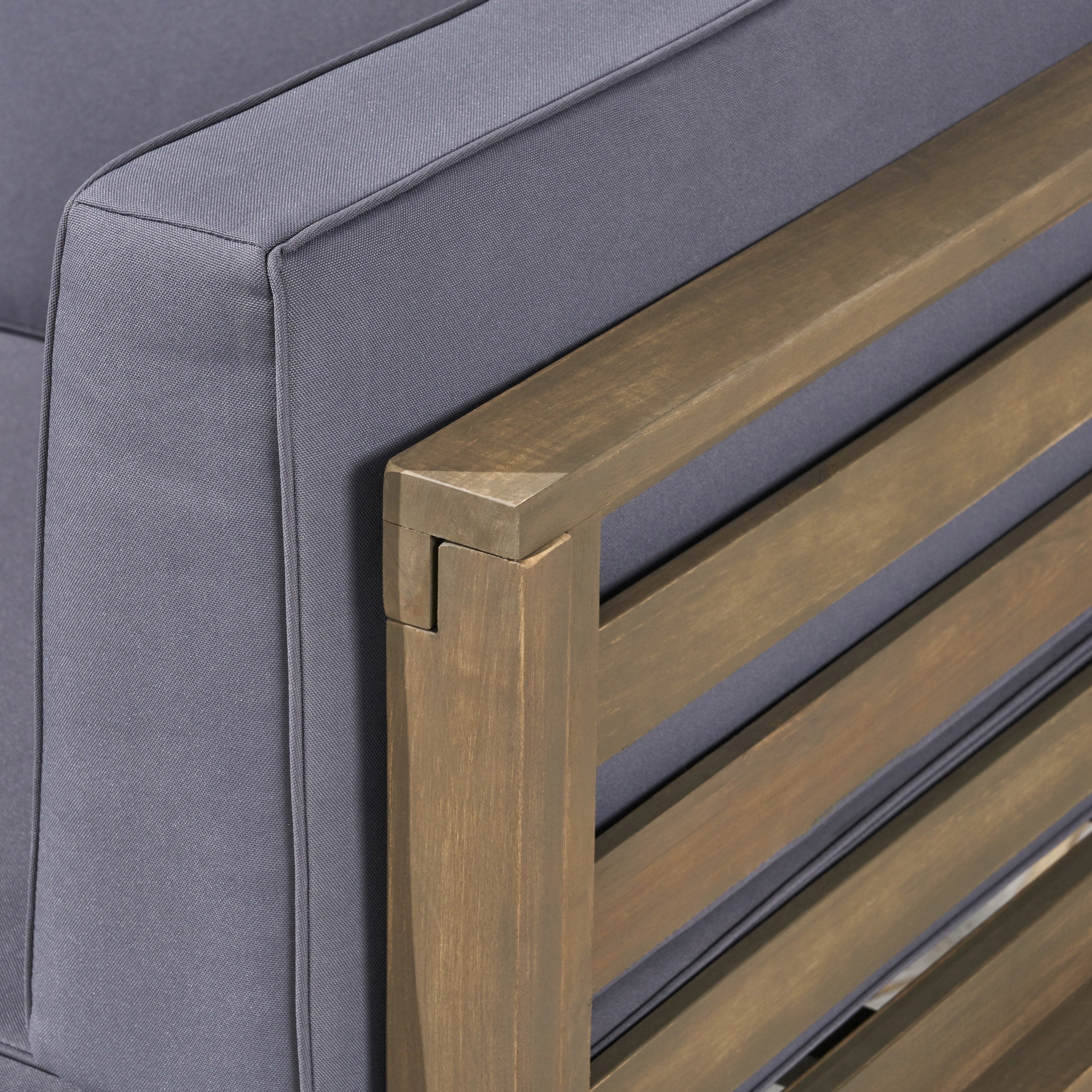 Ensemble de salon d'extérieur 5 places en acacia Oana par Christopher Knight Home