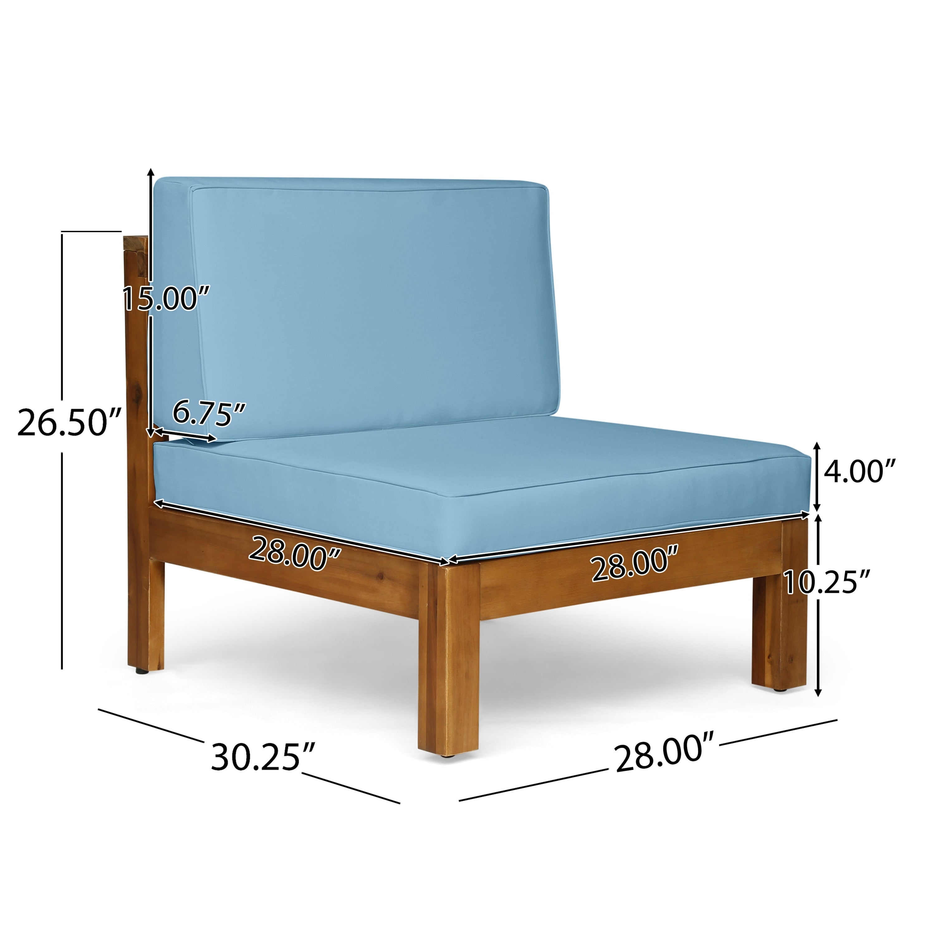 Ensemble de salon de jardin Oana 5 places en acacia et fauteuil club par Christopher Knight Home