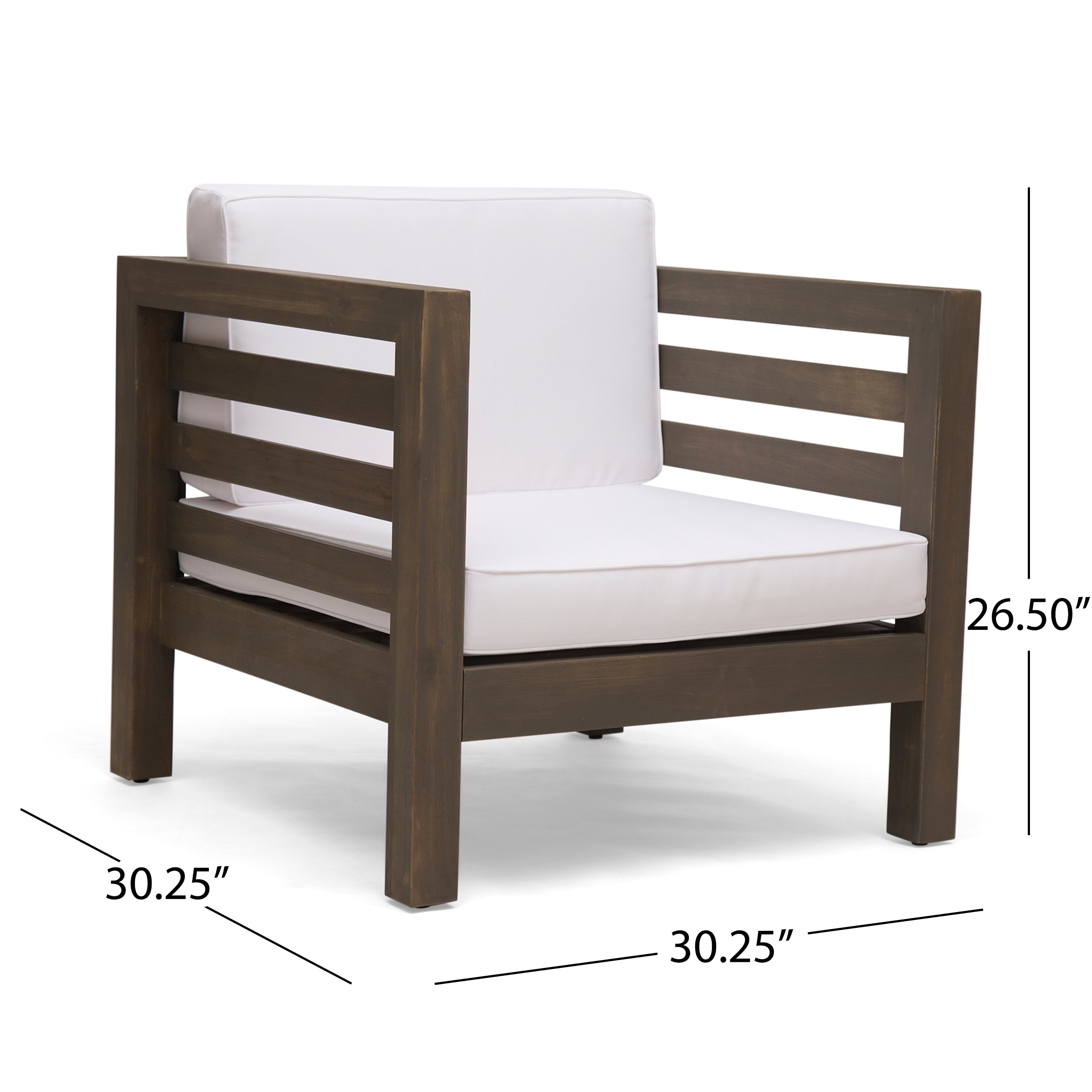 Ensemble de salon de jardin Oana 5 places en acacia et fauteuil club par Christopher Knight Home