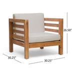 Ensemble de salon de jardin Oana 5 places en acacia et fauteuil club par Christopher Knight Home